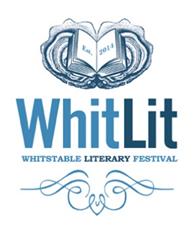 WhitLit Whitstable Literary Festival logo featuring an open book with the year 2011.